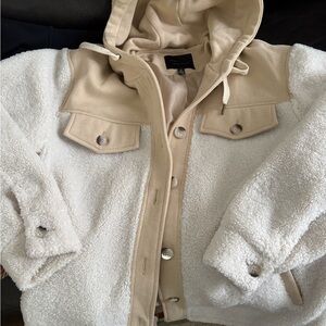 Sanctuary Cream and Taupe Sherpa Jacket